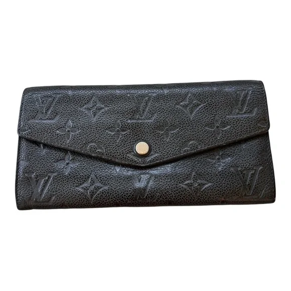 Louis Vuitton Black Monogram Empreinte Envelope Wallet – Noir EUC - Picture 1 of 11